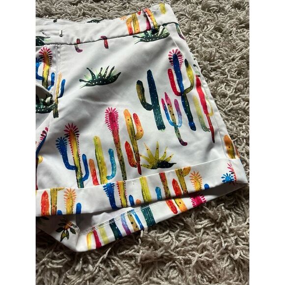 Ovi Multicolor Cactus Print High Waist Shorts M - Picture 6 of 13